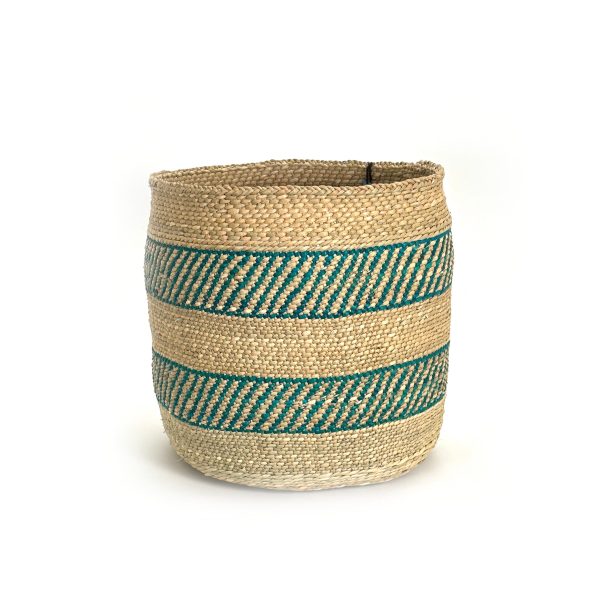 Iringa Basket - Turquoise Stripe - Image 4