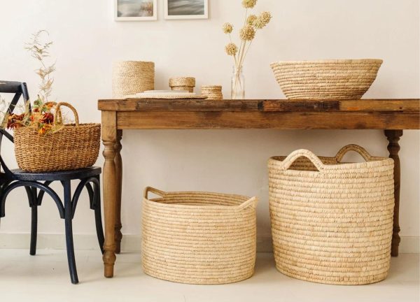 Palm Leaf Laundry Basket - Image 4