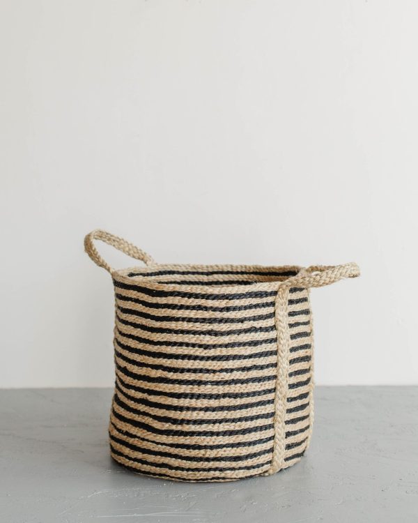 Round Jute Laundry Basket - Image 7