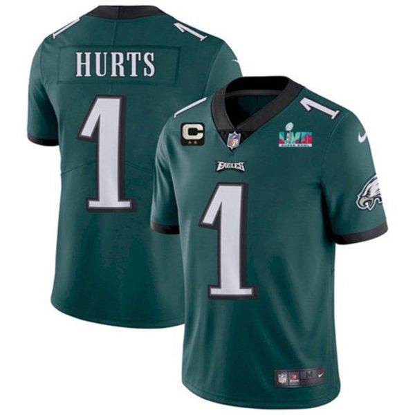 Men’s Philadelphia Eagles Jalen Hurts Super Bowl 57 Game Vapor Jersey Green